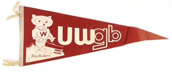 1960s UW Green Bay Bay Badgers Full Size 29" Pennant 