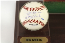 2000 Ben Sheets Team USA The Gold Display w/ Signed OML Selig Baseball & Signed 8 x 10 Photo (Upper Deck Authentication)