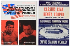 1963 (June 18) Muhammad Ali Henry Cooper Wembley Stadium Heavyweight Title Fight Program w/ Daily Express Community Singing Lyric Insert