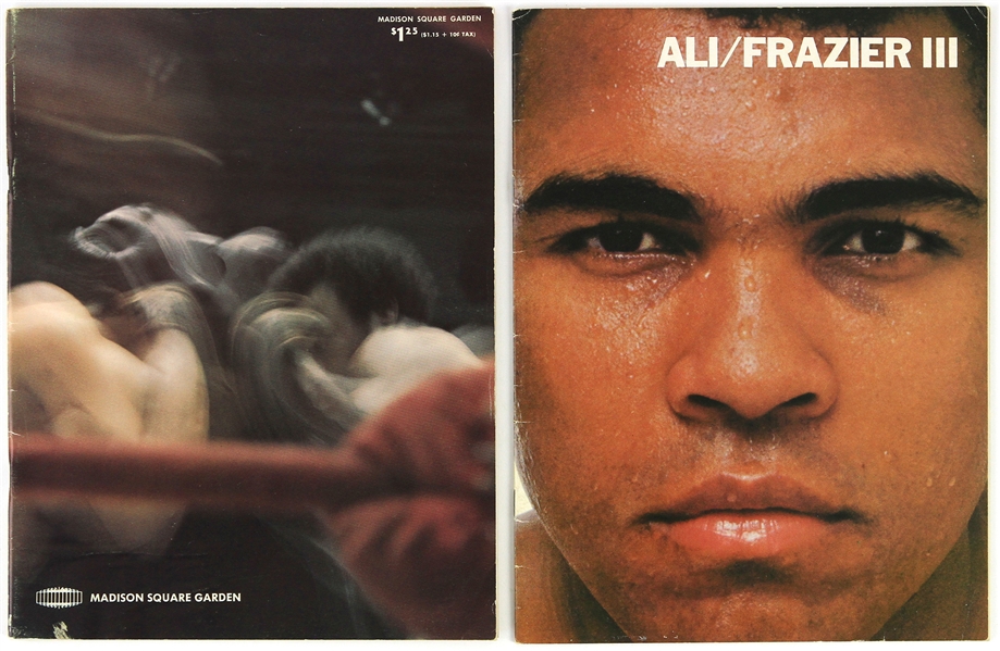 1975 (October 1) Muhammad Ali Joe Frazier III Heavyweight Title Fight On Site & Closed Circuit Programs - Lot of 2