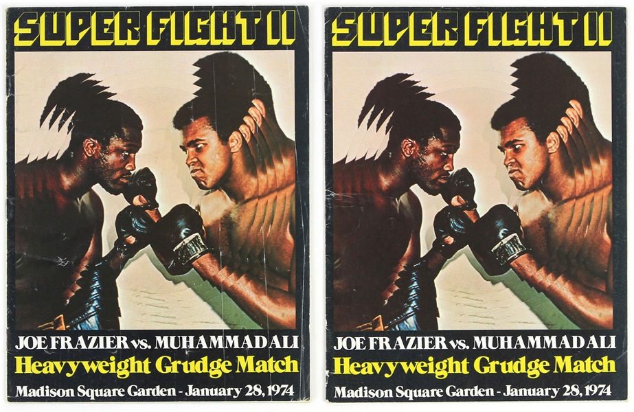1974 (January 28) Muhammad Ali Joe Frazier II Madison Square Garden Heavyweight Title Fight Programs - Lot of 2