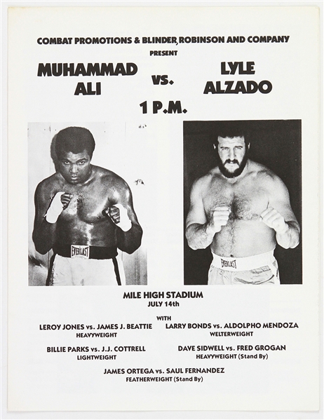 1979 (July 14) Muhammad Ali Lyle Alzado Mile High Stadium Exhibition Fight Program