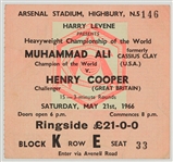 1966 (May 21) Muhmmad Ali Henry Cooper Arsenal Stadium Heavyweight Title Fight Ticket Stub