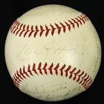 1941 New York Yankees World Series Champions Team Signed OAL Harridge Baseball w/ 23 Signatures Including Joe DiMaggio (Clubhouse), Red Ruffing & More (JSA)