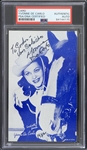 1982 Yvonne De Carlo Signed 3.25" x 5.25" Exhibit Card (PSA/DNA Slabbed)