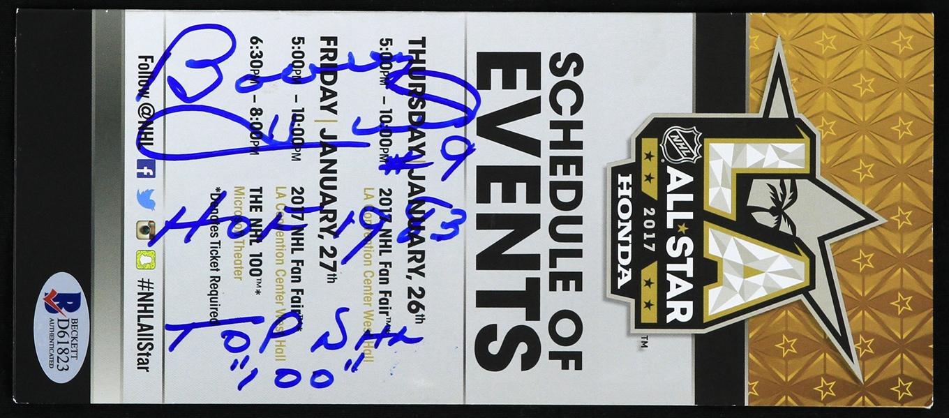 2017 Bobby Hull Chicago Blackhawks Signed All Star Game Schedule of Events (Beckett Authentication)