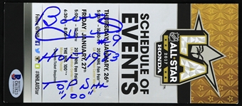 2017 Bobby Hull Chicago Blackhawks Signed All Star Game Schedule of Events (Beckett Authentication)