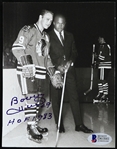 1965 Bobby Hull Chicago Blackhawks Signed 4.5" x 6" Photo w/ Gale Sayers (Beckett Authentication)