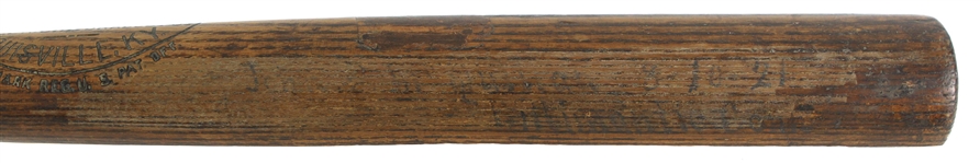 1916-21 H&B Louisville Slugger Professional Model Game Used Bat (MEARS LOA) Sidewritten w/ Postage Label