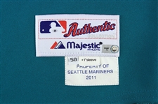 2011 (June 3) Justin Smoak Seattle Mariners Signed Game Worn Alternate Jersey (MEARS LOA / JSA / MLB Hologram) Home Run Jersey