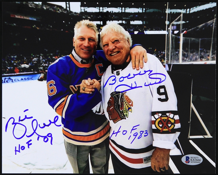 2000s Bobby & Brett Hull Signed 8" x 10" Photo (Beckett Autentication)