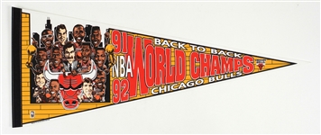 1991-1992 Chicago Bulls Back to Back World Champs 30 Pennants (Lot of 50)