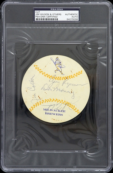 1951-1954 Jim Wilson Milwaukee Brewers Signed 4" Cut (PSA/DNA Slabbed)
