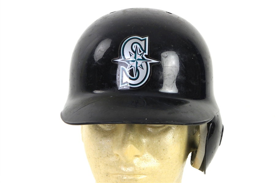 2012-13 Seatlle Mariners Game Worn Batting Helmets - Lot of 8 w/ Justin Smoak, Michael Saunders, Brad Miller & More (MEARS LOA/MLB Holograms)
