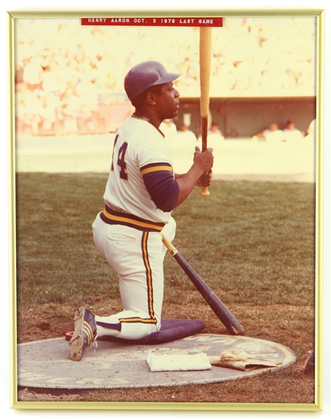 1976 Hank Aaron Milwaukee Brewers "Last Game" 11x14 Framed Photo 