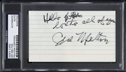 1960s Sid Melton Green Acres Signed 3x5 Index Card (PSA/DNA Slabbed)