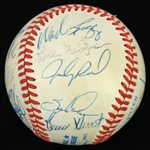 1988 Boston Red Sox Team Signed OAL Brown Baseball w/ 20 Signatures Including Roger Clemens, Wade Boggs, Jim Rice, Lee Smith & More (JSA)