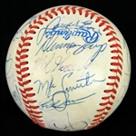 1988 Boston Red Sox Team Signed OAL Brown Baseball w/ 20 Signatures Including Roger Clemens, Wade Boggs, Jim Rice, Lee Smith & More (JSA)