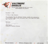 1991 (June 19) Bob Melvin Baltimore Orioles Game Worn Turn Back The Clock Home Uniform (MEARS LOA/Team Letter)