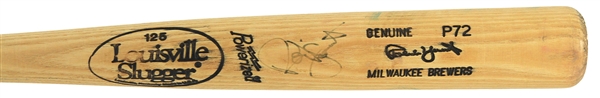 1991-93 Robin Yount Milwaukee Brewers Signed Louisville Slugger Professional Model Game Used Bat (MEARS A7/JSA)