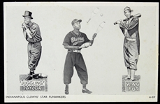 1940-50s Indianapolis Clowns Negro American League "Juggling Taylor" & "King Tut" Postcard 