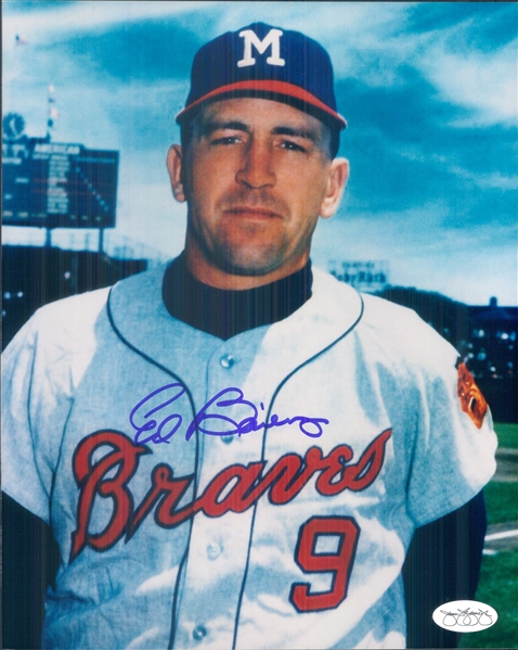 1964 Ed Bailey Milwaukee Braves Signed 8" x 10" Photo (*JSA*)