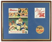 1954 Milwaukee Braves Official Score Card 17"x 21" Framed 