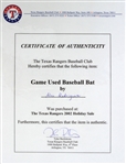 2002 Alex Rodriguez Texas Rangers Louisville Slugger Professional Model Game Used Bat (MEARS A10/Team COA)
