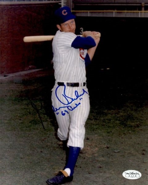 1965-73 Chicago Cubs Glenn Beckert Autographed 8x10 Color Photo *JSA*