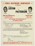1963 Sonny Liston vs Floyd Patterson Ring Ticket Form 8”x10” Broadside 