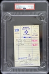  1973 Jim Wilson Milwaukee Braves Signed Milwaukee Athletic Club Receipt (PSA/DNA Slabbed)