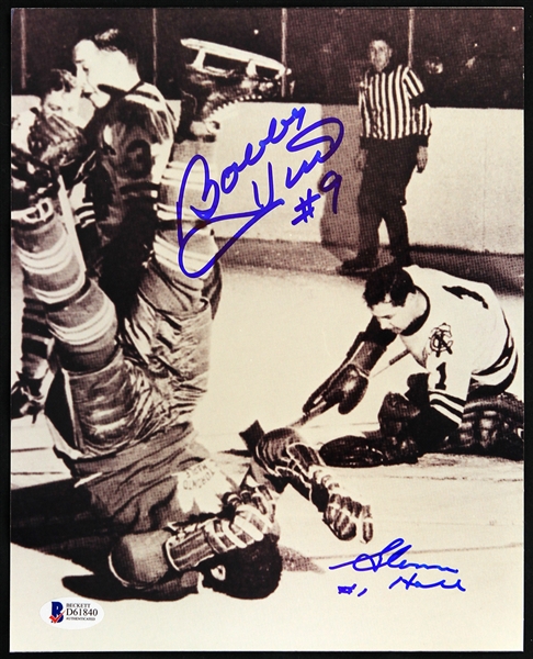 2000s Bobby Hull Glenn Hall Blackhawks/Maple Leafs Signed 8" x 10" Photo (Beckett Authentication)