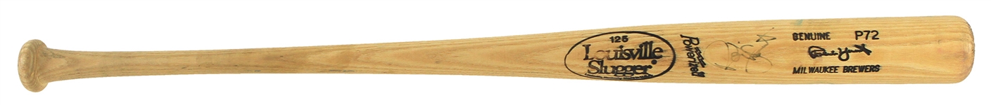 1991-93 Robin Yount Milwaukee Brewers Signed Louisville Slugger Professional Model Game Used Bat (MEARS A7/JSA)