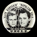 1965 The Men From U.N.C.L.E. "Illya Kuryakin Napoleon Solo" 6" Pinback Button