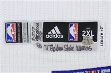 2017 (March 5) Kristaps Porzingis New York Knicks Signed Game Worn Home Jersey (MEARS A10/JSA/Steiner)