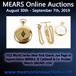 1922 World Series New York Giants Joe Page In Appreciation BBWAA JE Caldwell & Co. Pocket Watch (MEARS LOA)