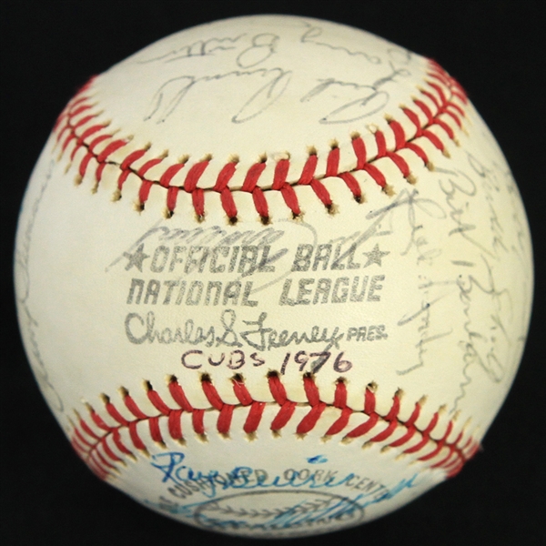 1976 Chicago Cubs Team Singed ONL Feeney Baseball w/ 27 Signatures Including Bruce Sutter, Rick Monday, Bill Madlock & More (JSA) 