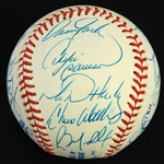 1991 Chicago Cubs Team Signed OAL Brown Baseball w/ 24 Signatures Including Greg Maddux, Ryne Sandberg, Andre Dawson & More (JSA)