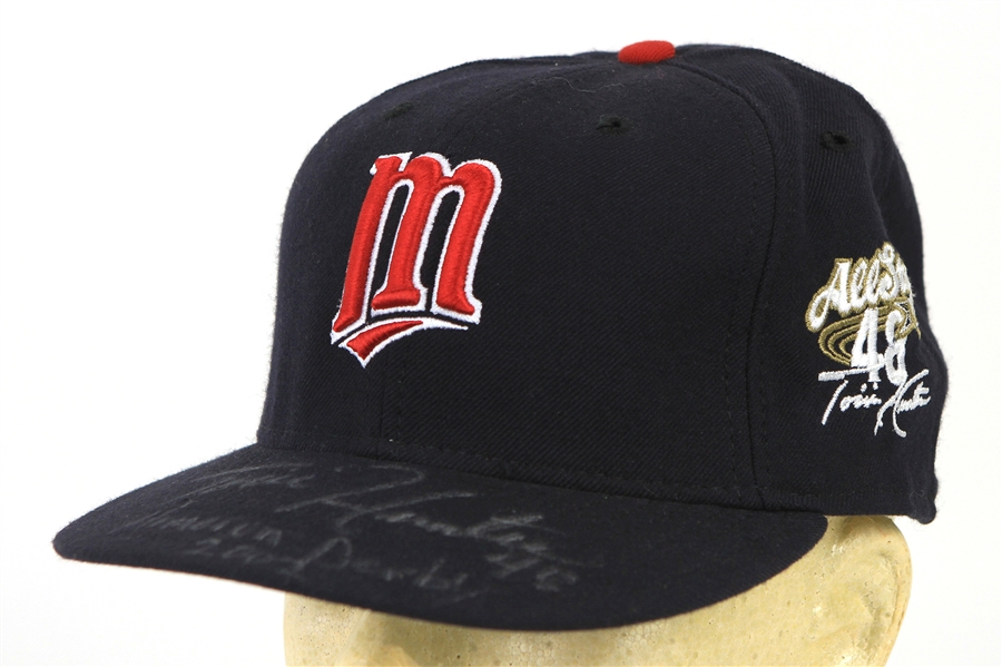 2002 Torii Hunter Minnesota Twins Signed & Inscirbed All Star Game Home Run Derby Cap (MEARS LOA/JSA)