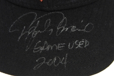 2004 Rafael Palmeiro Baltimore Orioles Signed & Inscribed Game Worn Cap (MEARS LOA/JSA)