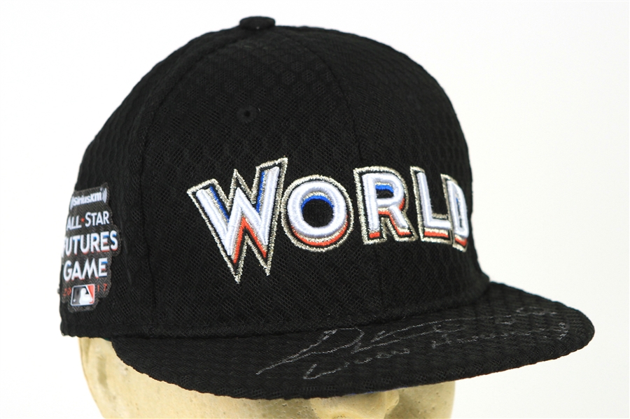 2017 Livan Hernandez World Team Signed All Star Futures Game Cap (MEARS LOA/JSA)