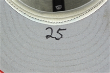 2003 Andruw Jones Atlanta Braves Signed & Inscribed Game Worn Cap (MEARS LOA/JSA)