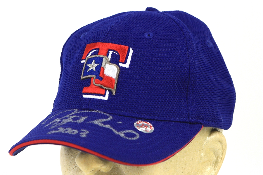 2003 Rafael Palmeiro Texas Rangers Signed & Inscribed Batting Practice Cap (MEARS LOA/JSA)