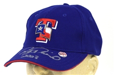 2003 Rafael Palmeiro Texas Rangers Signed & Inscribed Batting Practice Cap (MEARS LOA/JSA)