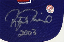 2003 Rafael Palmeiro Texas Rangers Signed & Inscribed Batting Practice Cap (MEARS LOA/JSA)