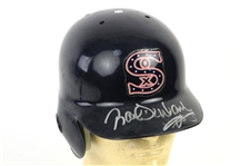 1997 (June 16) Ray Durham Chicago White Sox Signed Game Worn Throwback Batting Helmet (MEARS LOA/JSA)