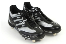 2003 Hank Blalock Texas Rangers Signed & Inscribed Adidas All Star Game Worn Cleats (MEARS LOA/JSA)