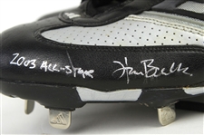 2003 Hank Blalock Texas Rangers Signed & Inscribed Adidas All Star Game Worn Cleats (MEARS LOA/JSA)