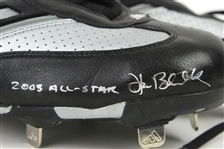 2003 Hank Blalock Texas Rangers Signed & Inscribed Adidas All Star Game Worn Cleats (MEARS LOA/JSA)