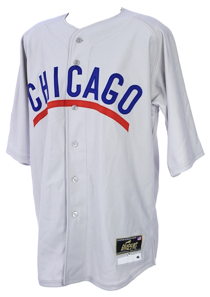 2011 (May 4) Justin Berg Chicago Cubs Game Worn 1944 Throwback Road Jersey (MEARS LOA)